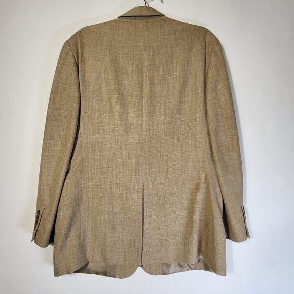 Brooks Brothers Silk, Linen, Wool Sport Coat Tan Brown Woven 41 Regular ITALY - Picture 6 of 6